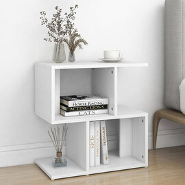 Dimitar Wooden Bedside Cabinet In White