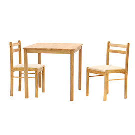 Dinnite Wooden Dining Set With 2 Chairs In Natural