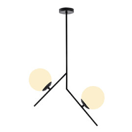 Dolunay 2 Light Metal Ceiling Pendant Light in Black