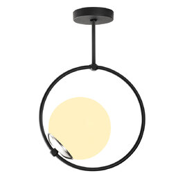 Dolunay Round Metal Ceiling Pendant Light in Black and White