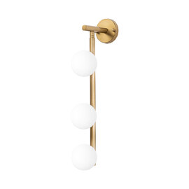 Domino 3 Light Metal Wall Light in Gold