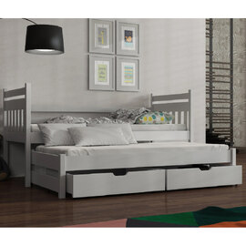 Donna Wooden Day Bed With Foam Mattress And Trundle In White