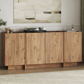 Dormin Wooden Sideboard with 4 Doors in Anthracite and Atlantic Pine