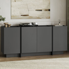 Dormin Wooden Sideboard with 4 Doors in Anthracite and Black