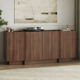 Dormin Wooden Sideboard with 4 Doors in Milano and Walnut