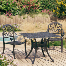 Dothan Cast Aluminium 3 Piece Bistro Set In Black