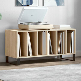 Dubuque 100cm Wooden Filing Cabinet With 6 Shelves And Metal Legs - Sonoma Oak