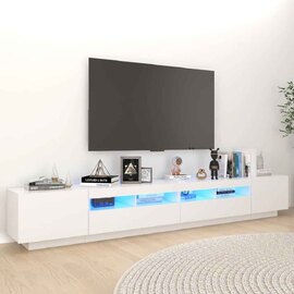 Dubuque 260cm Wooden TV Stand With LED - White