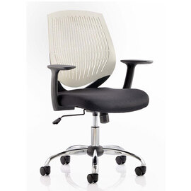 Dura Task Office Chair In White With Arms