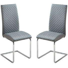 Durango Grey PU Leather Dining Chairs In Pair