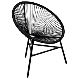 Durant Poly Rattan Garden Moon Chair In Black
