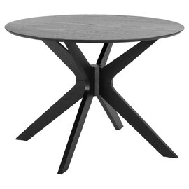 Durant Wooden Round Dining Table In Matt Black