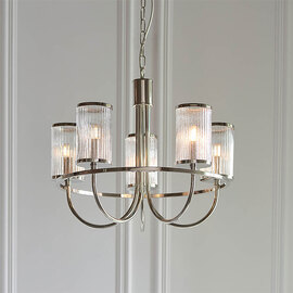 Durham 5 Lights Ceiling Pendant Light In Bright Nickel