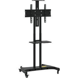 Easton Large Steel TV Wall Mount Bracket With Wheels In Black
