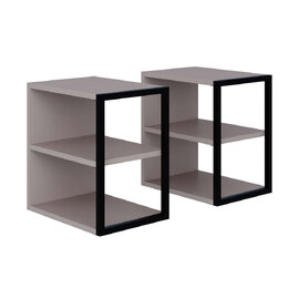 Echo Wooden Set of 2 Side Table in Light Mocha