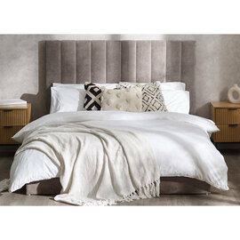 Edison Chenille Fabric Double Bed In Sahara