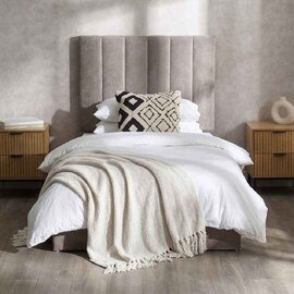 Edison Chenille Fabric Single Bed In Sahara
