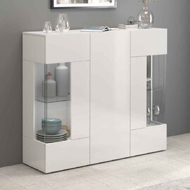 Eindhoven High Gloss Highboard With 3 Doors In White