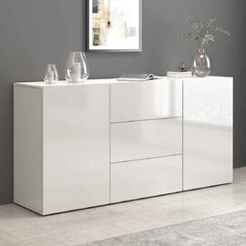 Eindhoven High Gloss Sideboard With 2 Doors 3 Drawers In White