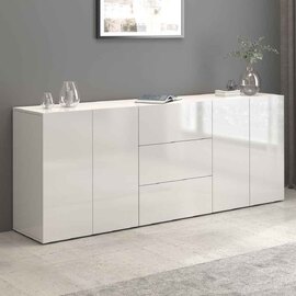 Eindhoven High Gloss Sideboard With 4 Doors 3 Drawers In White