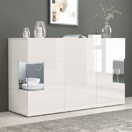 Eindhoven High Gloss Storage Cabinet With 3 Doors In White