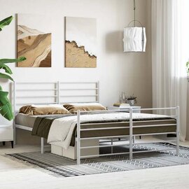 Eldon Metal King Size Bed In White