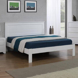 Electra Wooden Double Bed In White