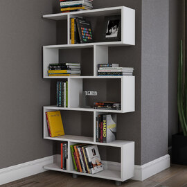 Elira Wooden Bookcase With 11 Shelves In White