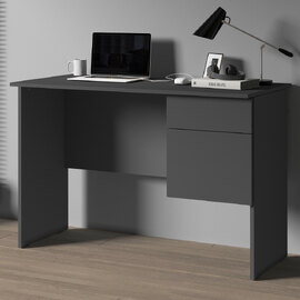 Elizabethton Wooden Laptop Desk With 1 Door 1 Drawer In Anthracite