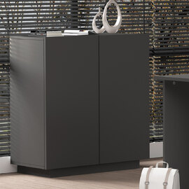 Elizabethton Wooden Storage Cabinet With 2 Doors In Anthracite