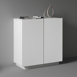 Elizabethton Wooden Storage Cabinet With 2 Doors In White