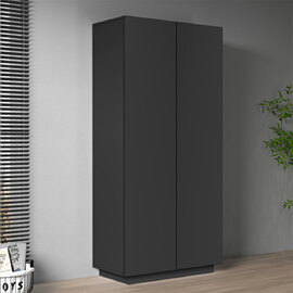 Elizabethton Wooden Wardrobe With 2 Doors In Anthracite