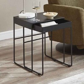 Ellensburg Two Square Metal End Table In Black