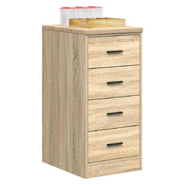 Ellery Narrow Wooden Storage Cabinet with 4 Drawers in Sonoma Oak