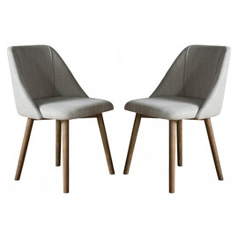 Elliata Natural Fabric Dining Chairs In Pair