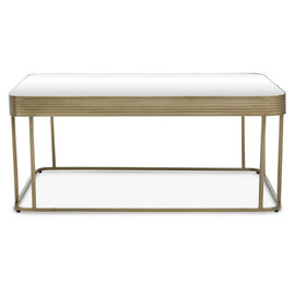 Ellice Clear Glass Top Coffee Table With Gold Metal Frame