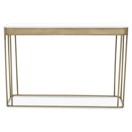 Ellice Clear Glass Top Console Table With Gold Metal Frame