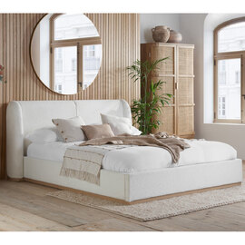Ellijay Fabric King Size Bed In White