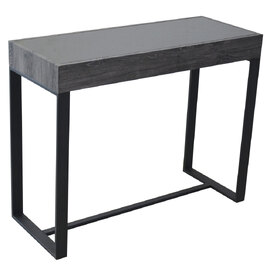 Ellis Glass Rectangular Console Table With Matt Black Metal Frame