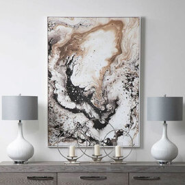 Elmiron Canvas Abstract Design Wall Art in Natural