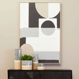 Elmiron Canvas Abstract Wall Art with Geometric Design in Multicolour