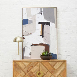 Elmiron Wooden Textured Wall Art in Multicolour