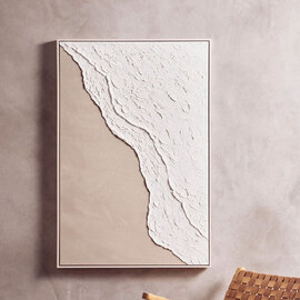 Elmiron Wooden Textured Wall Art in Natural and White