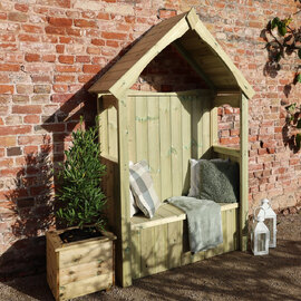 Eloro Garden Wooden 2 Seater Arbour with Storage in Natural