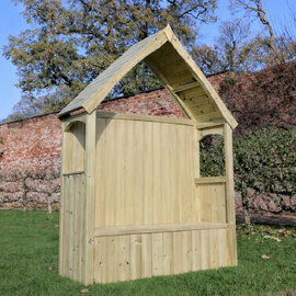 Eloro Garden Wooden 3 Seater Arbour with Storage in Natural