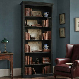 Elrion Wooden Bookcase in Lacquer Brown