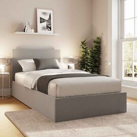 Eltham End Lift Velvet Ottoman Storage Single Bed in Charcoal Grey