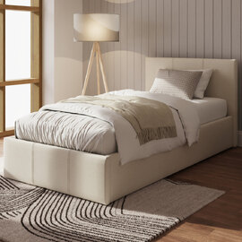 Eltham Side Lift Fabric Ottoman Single Bed In Natural