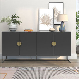 Elvian Wooden Sideboard with 4 Doors in Anthracite