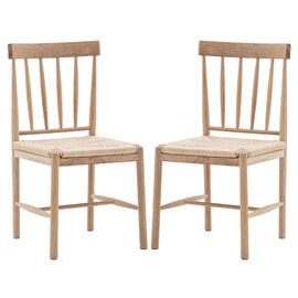 Elvira Natural Wooden Dining Chairs With Rope Seat In Pair
